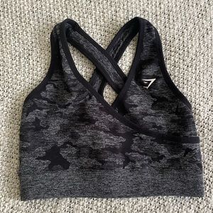 Gymshark Black Camo Sports Bra-M